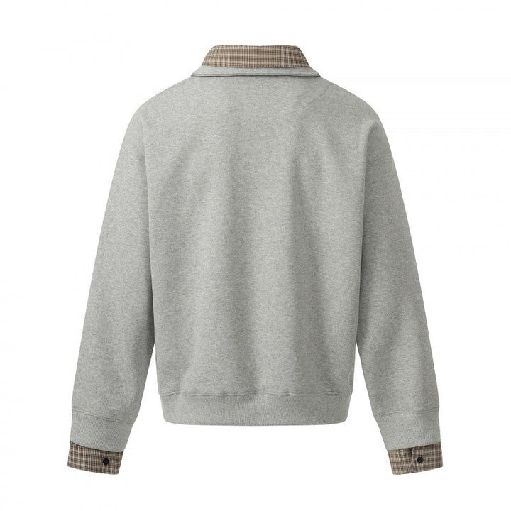 Men's sweatshirt with integrated shirt collar and layering look Mune Fashion