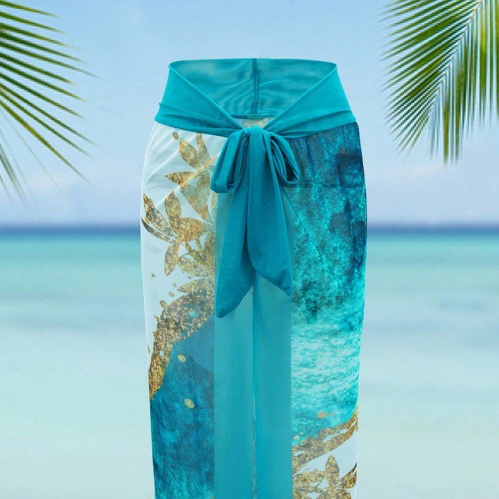 Women Elegant One-Piece Swimsuit with Matching Beach Skirt Mune Fashion