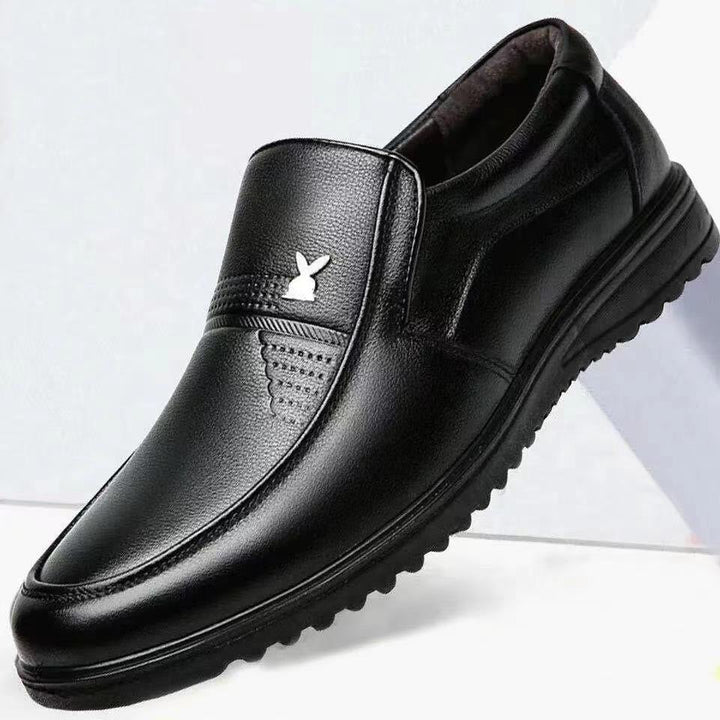 Men's Elegant Leather-Look Slip-On with Non-Slip Profile Sole Mune Fashion