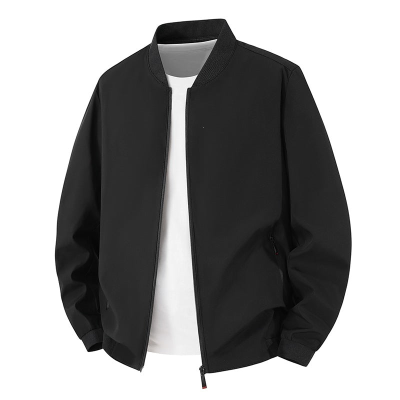 Men's Lightweight Biker Jacket with Stand Collar Mune Fashion