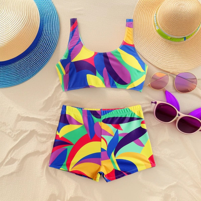 Ladies Sports Bikini Set with Colorful Graphics Mune Fashion