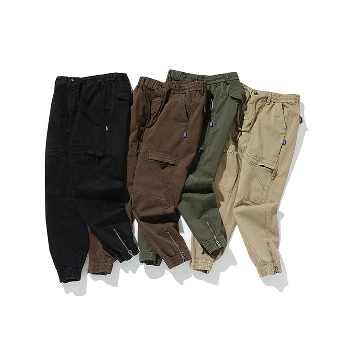 Herren Funktionale Cargo-Joggerhose mit Knieabnähern, Reißverschluss-Knöchel und Elastikbund Mune Fashion