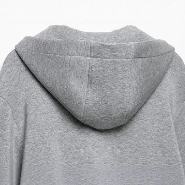 Women's Cropped Hooded Sweat Jacket in Bomber Style with Balloon Sleeves Mune Fashion