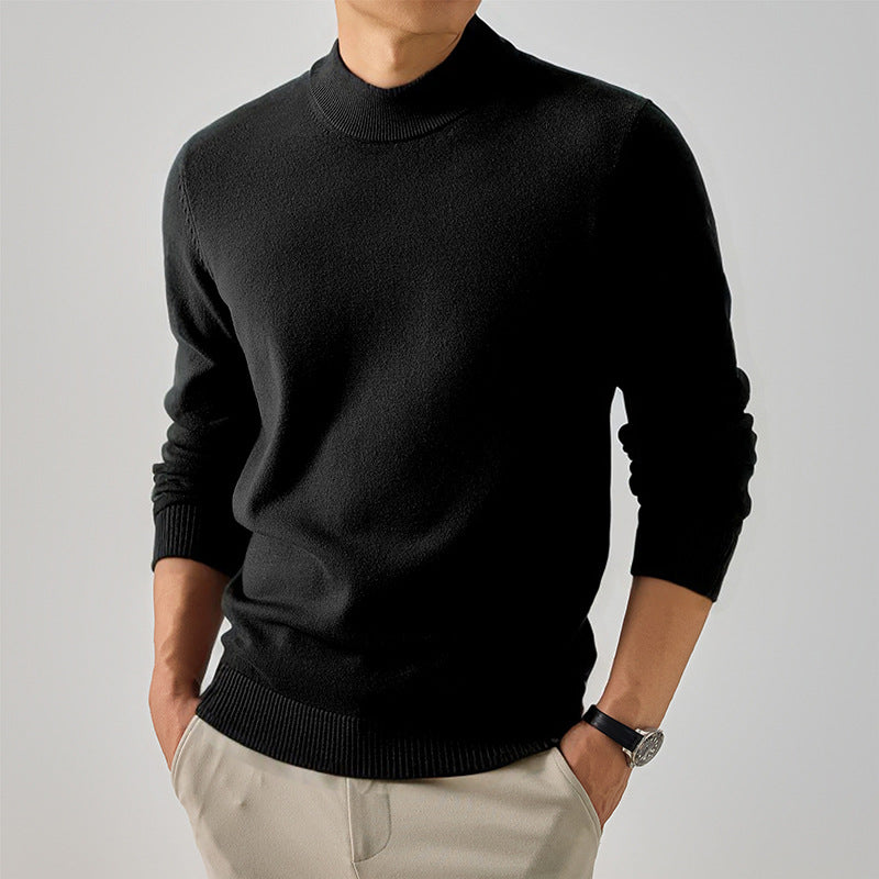 Men's Short High Neck Fine Knit Sweater with Slim Silhouette Mune Fashion