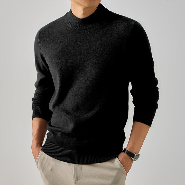 Men's Short High Neck Fine Knit Sweater with Slim Silhouette Mune Fashion