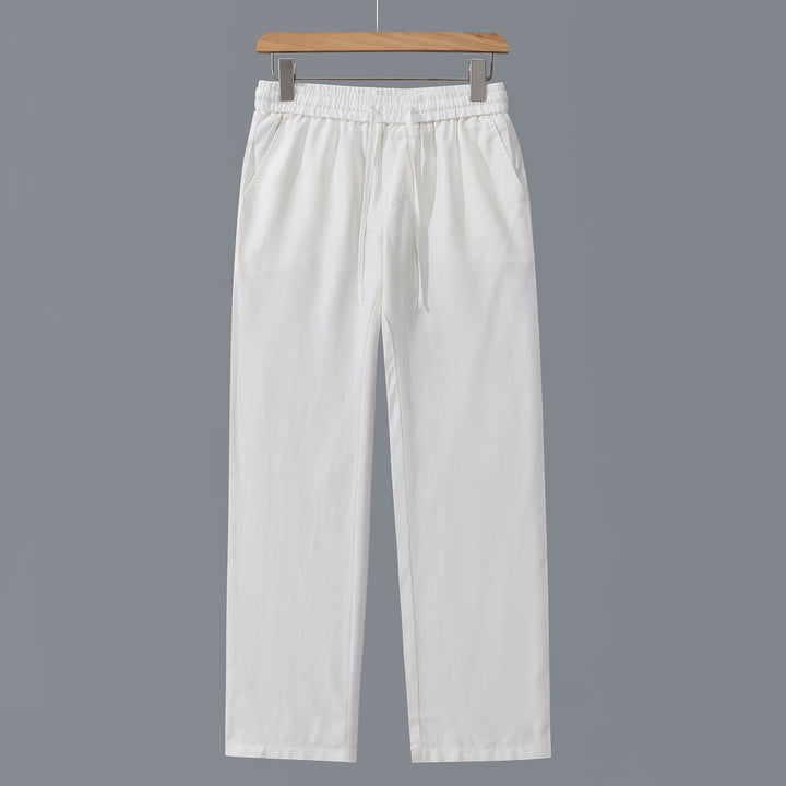 Men's Casual Cotton Chino with Elastic Waistband and Drawstring Mune Fashion