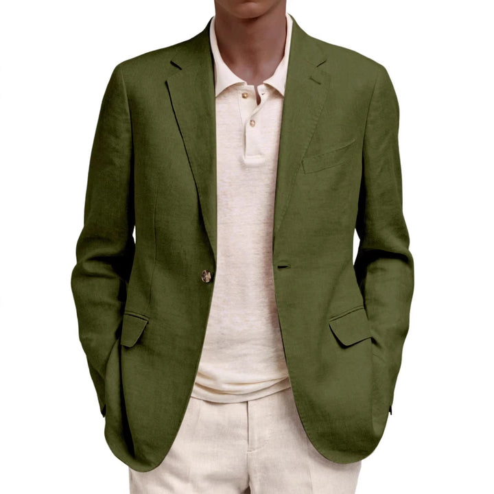Men's lightweight linen blazer with unstructured silhouette and patch pockets Mune Fashion