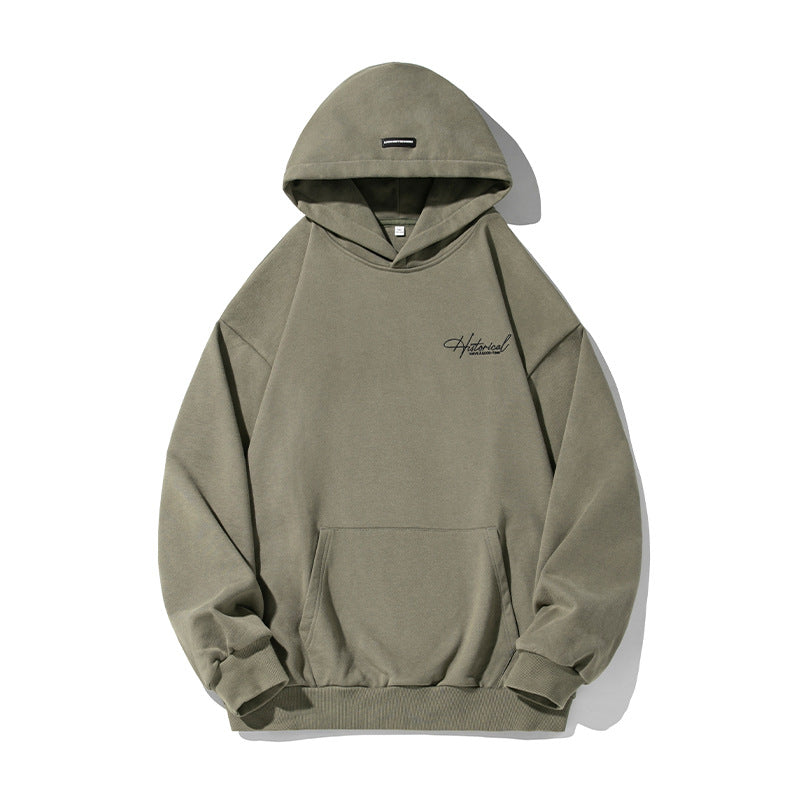 Unisex Comfort Hoodie with Extended Back, Raglan Sleeves and Script Embroidery Mune Fashion