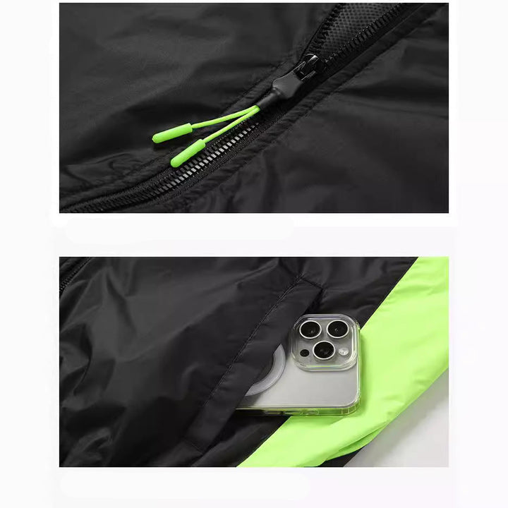 Men's lightweight short sleeve vest with stand-up collar, water-repellent nylon blend and zippered pockets Mune Fashion