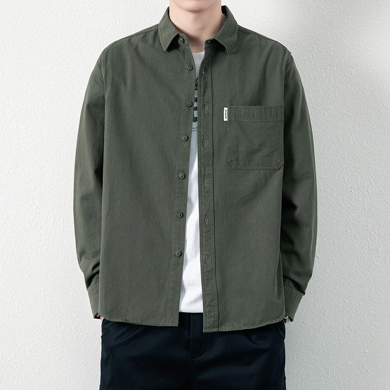 Men's Casual Utility Overshirt made of Canvas with Chest Pocket and Reinforced Seams Mune Fashion