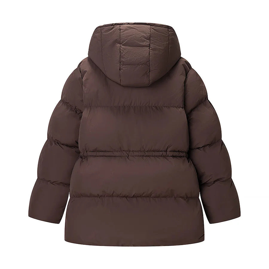Women's padded quilted jacket with hood, drawstring waist and two-way zipper Mune Fashion