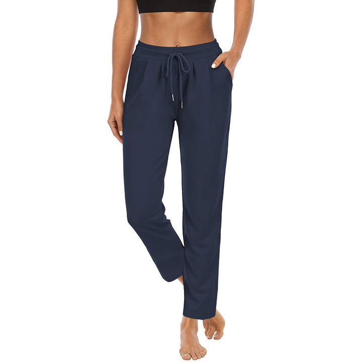 Ladies casual joggers with high waist, drawstring and practical side pockets Mune Fashion