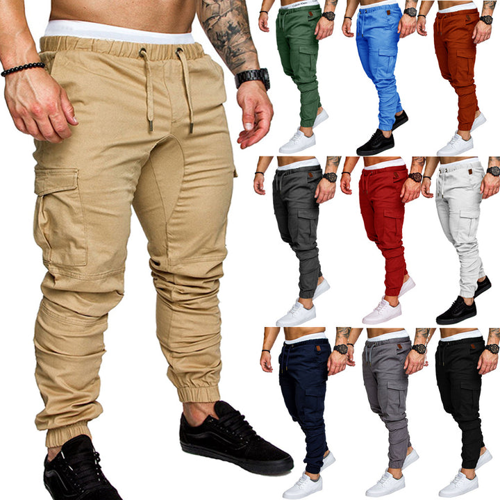 Men's Slim-Fit Cargo Jogger Pants with elastic drawstring, reinforced seams, and multiple pockets Mune Fashion