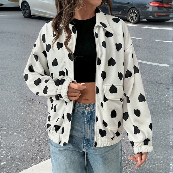 Ladies Padded Jacket with Heart Design Mune Fashion
