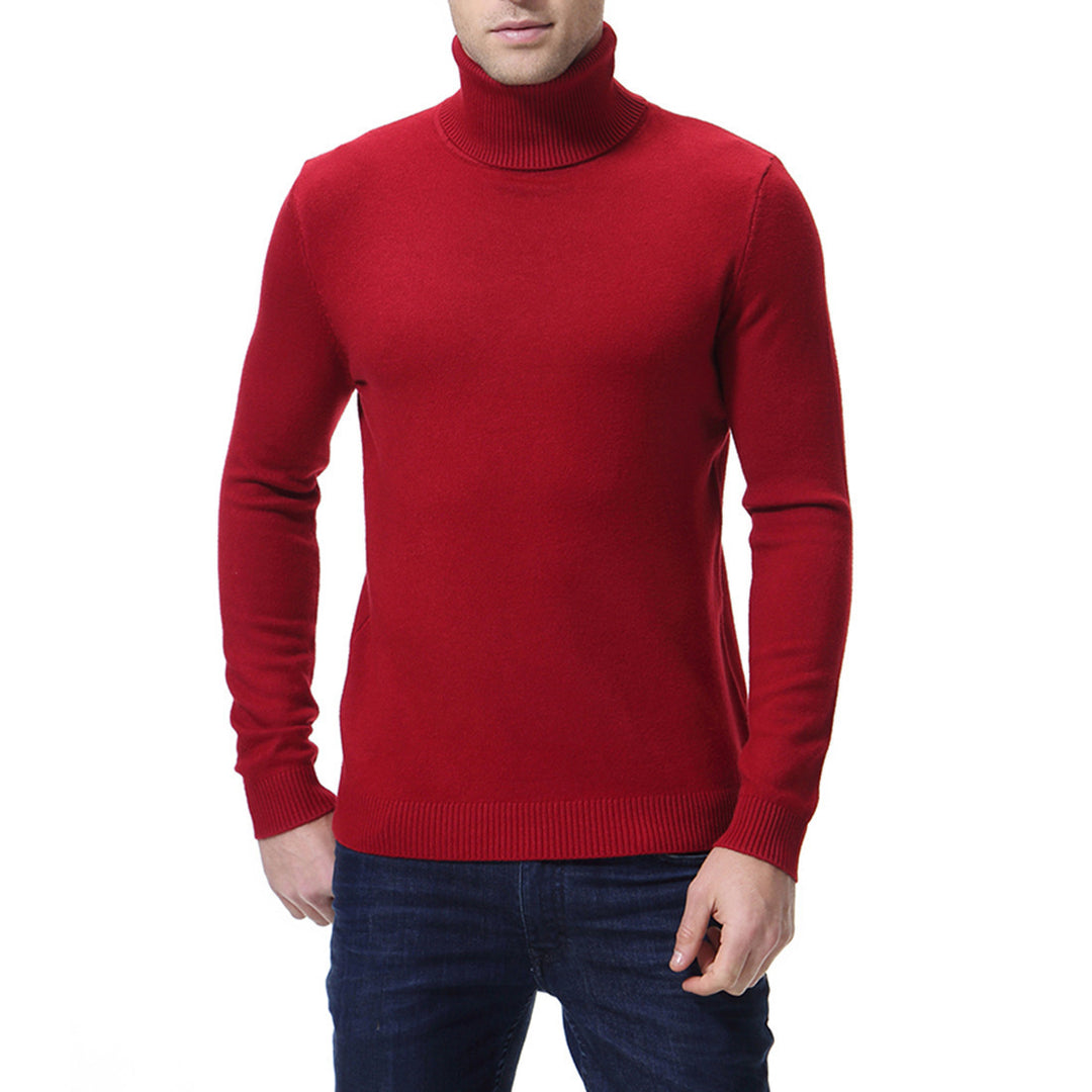 Men's slim fine-knit roll-neck jumper made from a merino cotton blend with ribbed cuffs Mune Fashion