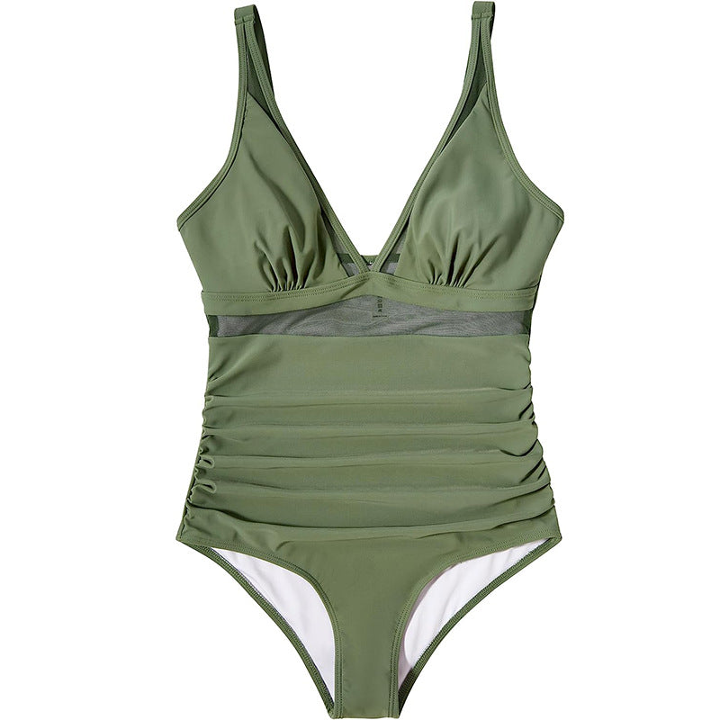 Women's One-piece Swimsuit with attractive leopard print and body-shaping design Mune Fashion