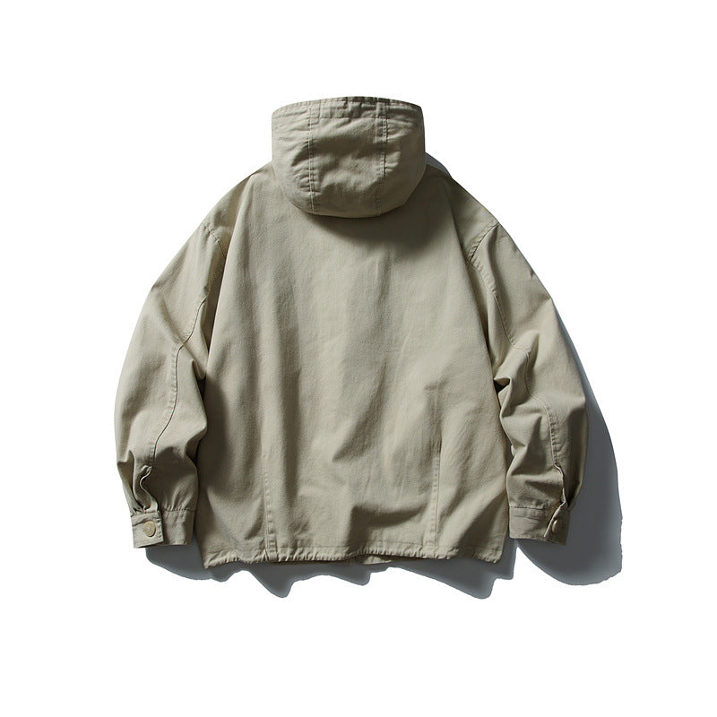 Unisex Casually cut hooded jacket made of cotton twill with drawstring Mune Fashion