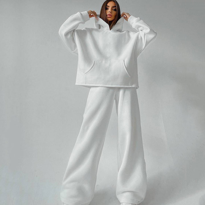 Women's soft oversized hoodie with wide flare jogger set Mune Fashion