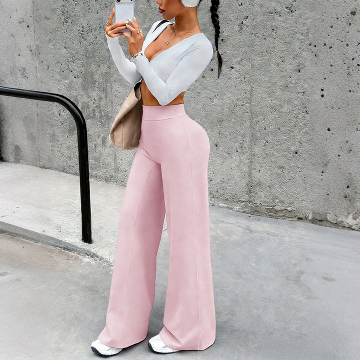 Women's high-waisted shaping lounge pants with wide flares and seamless comfort waistband Mune Fashion