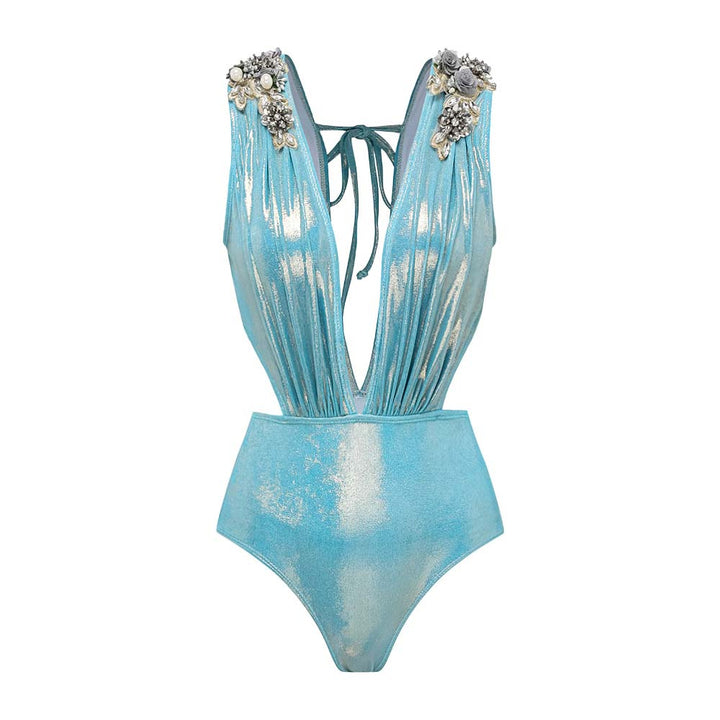 Women's swimsuit with off-shoulder design and elegant skirt Mune Fashion