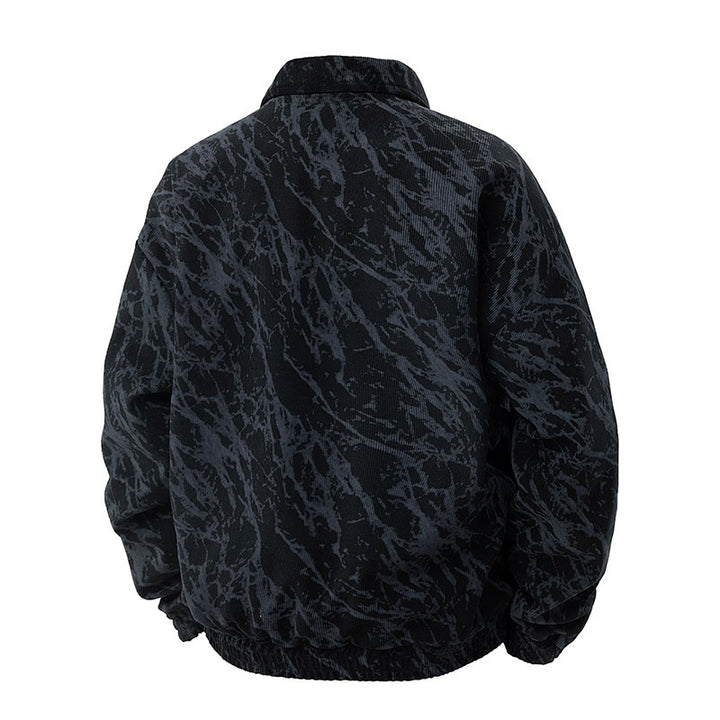 Men's faux velvet bomber jacket in oversized boxy cut with two-way zipper & elastic hem Mune Fashion