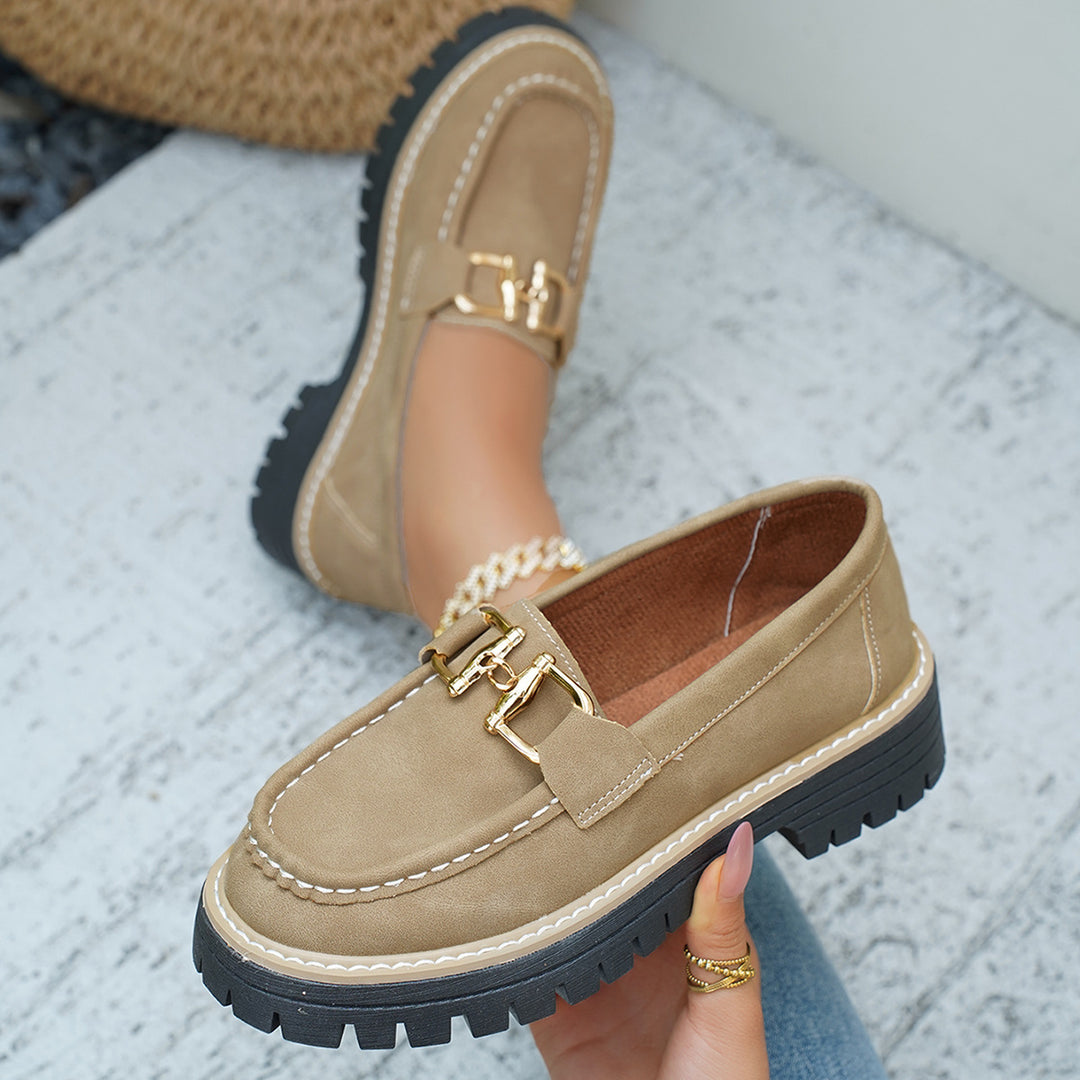 Women Chunky Loafer with profiled lug sole and decorative bit Mune Fashion