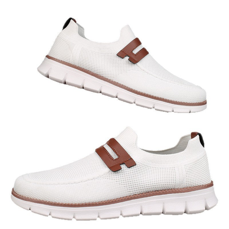 Women's Elastic Knitted Moccasin Sneakers with Cushioned EVA Sole and Decorative Strap Mune Fashion