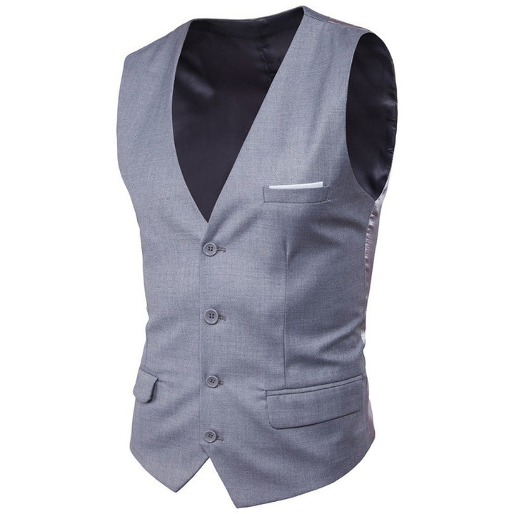 Men's nan formal suit waistcoat with deep V-neck satin back and flap pockets Mune Fashion