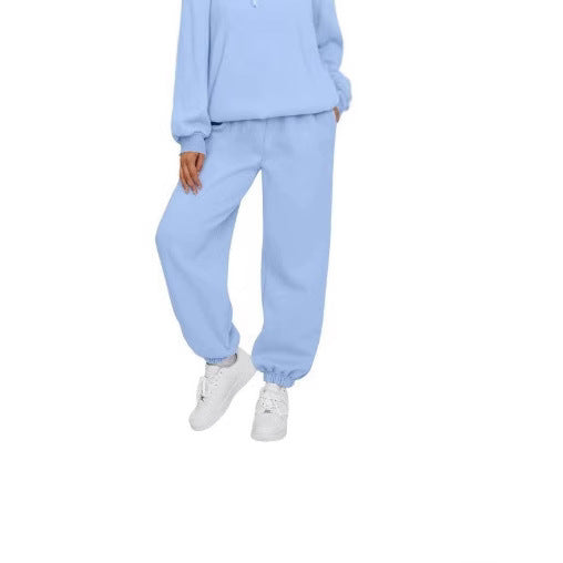 Women's casual jogging pants with high waistband, elastic ankle cuffs, and soft fleece lining Mune Fashion