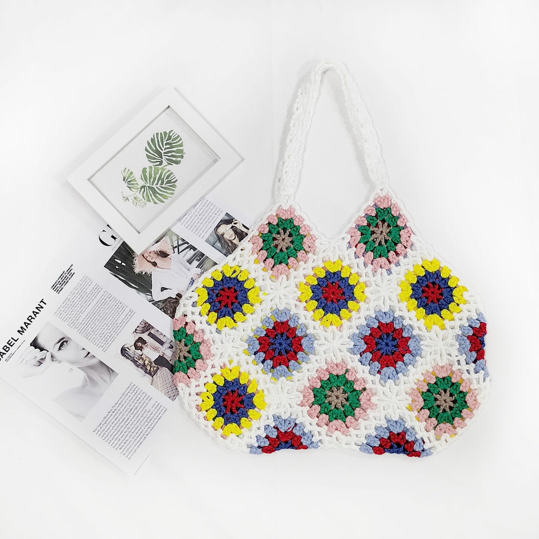Women Handmade Crochet Shopper Bag Mune Fashion