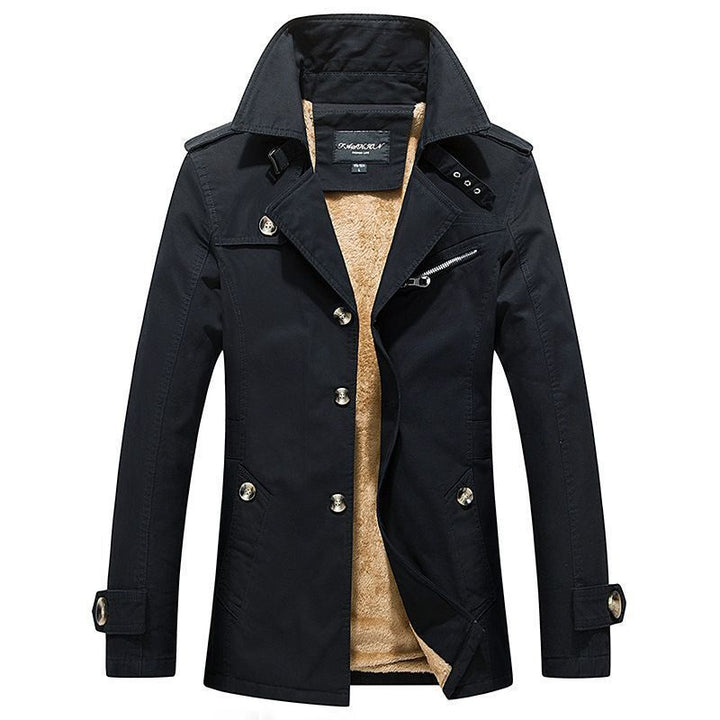 Men's trench peacoat mix jacket with Sherpa lining Mune Fashion