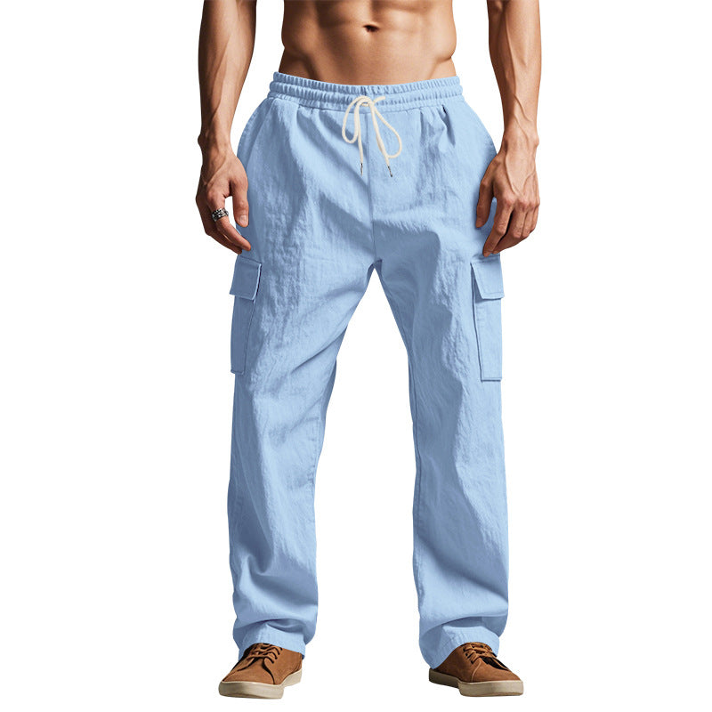 Men's Loose Fit Cargo Pants made of lightweight ripstop with elastic waistband and flap pockets Mune Fashion