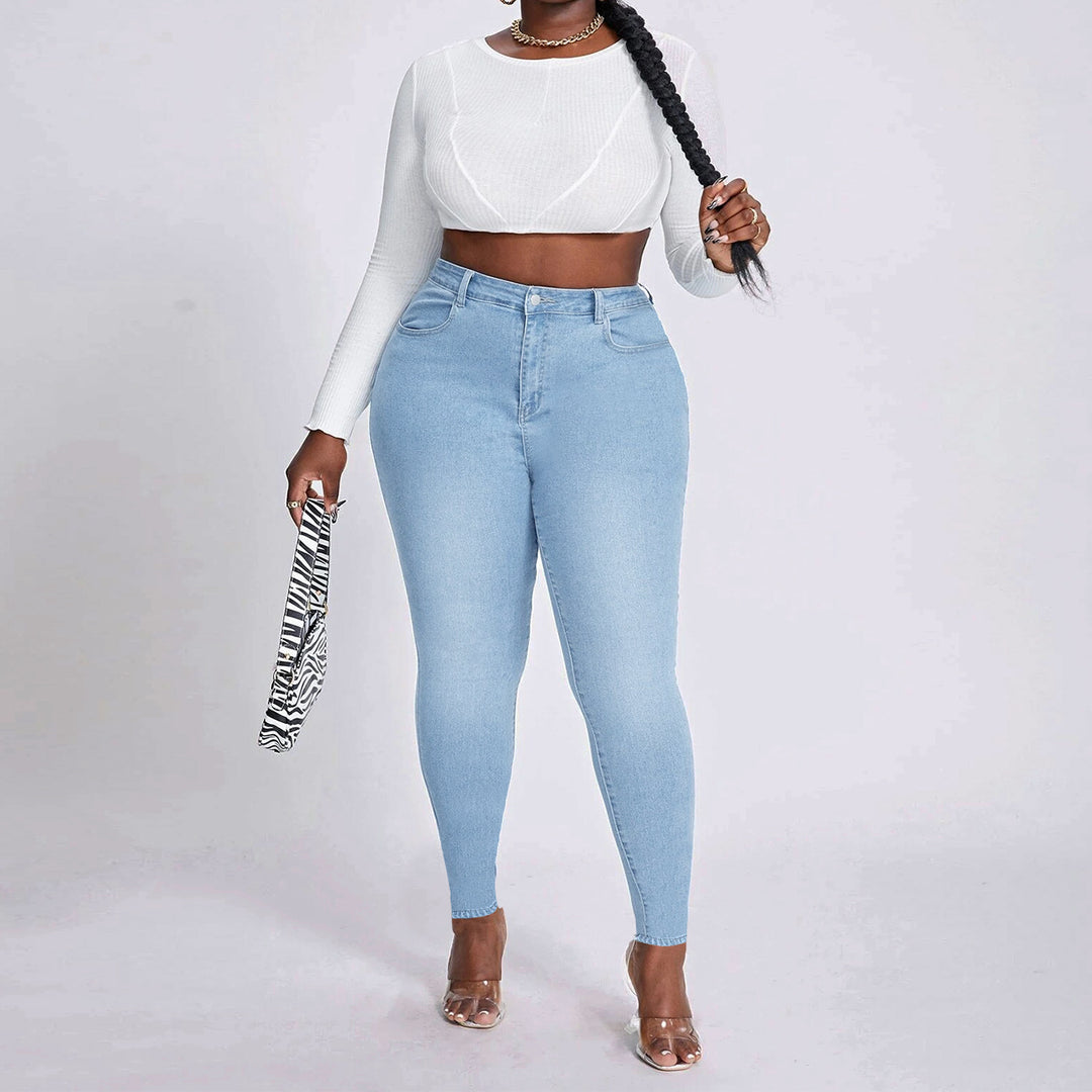 Women's High-Waist Skinny Jeans flattering with stretch and high waist Mune Fashion