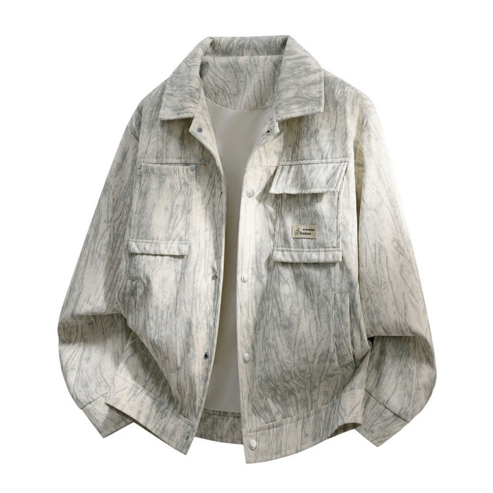 Men's utility overshirt in vintage look with snap button placket, flap pockets & brushed texture Mune Fashion