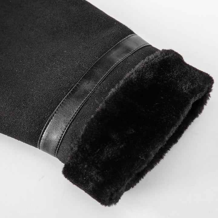 Men's Padded Pilot Jacket with Faux Fur Lining and Leather Trim Mune Fashion