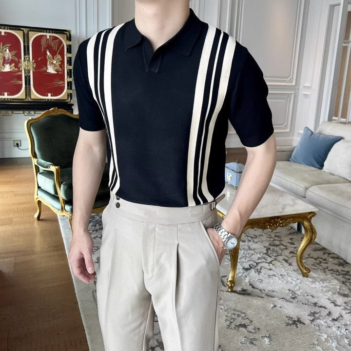 Men's Stylish Polo Shirt with Stripes Mune Fashion