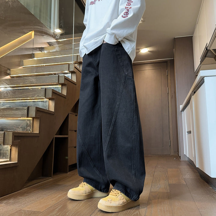 Ladies Wide-Cut Denim Pants Mune Fashion