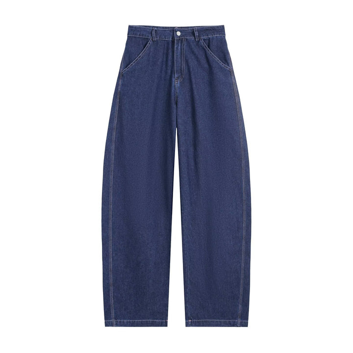 Women's Tailored Denim Set with Sleeveless Shirt Blouse and Wide High-Waist Trousers Drune