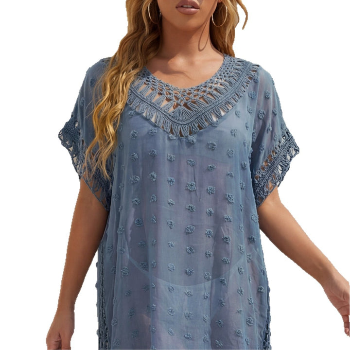 Women's airy beach overall with crochet embellishments Mune Fashion