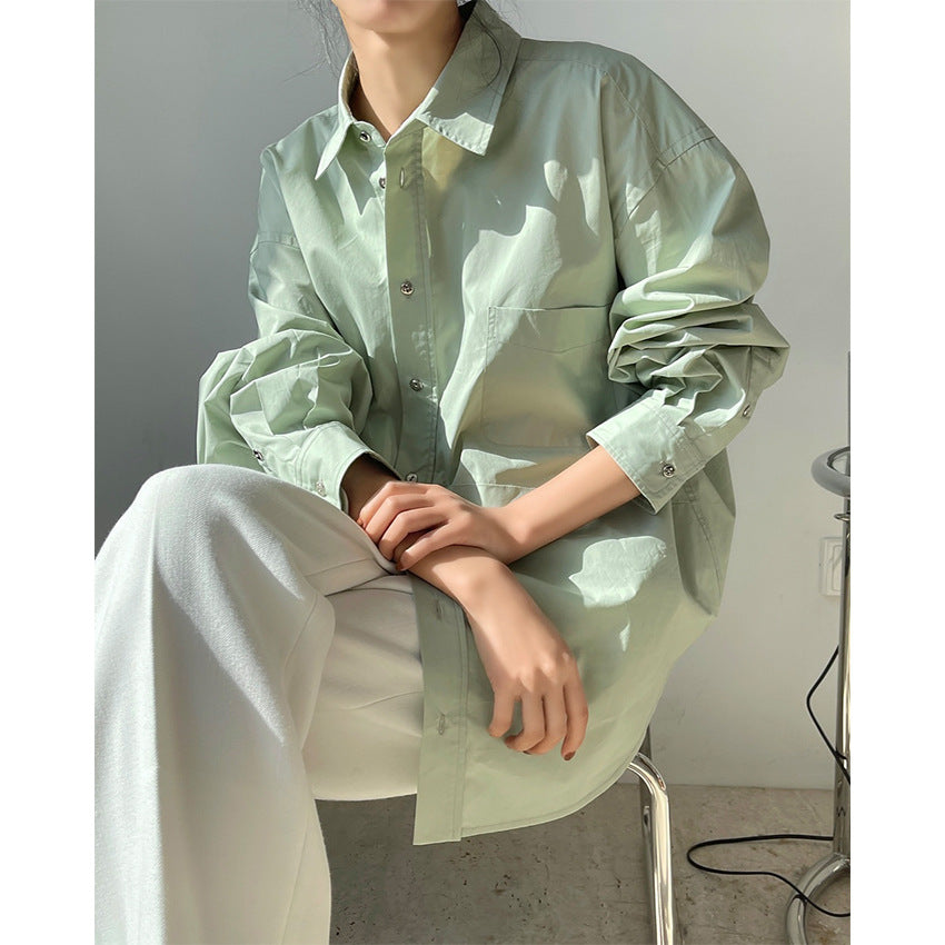 Women's Oversize Longline Shirt with Asymmetrical Hem and Boxy Poplin Silhouette Mune Fashion
