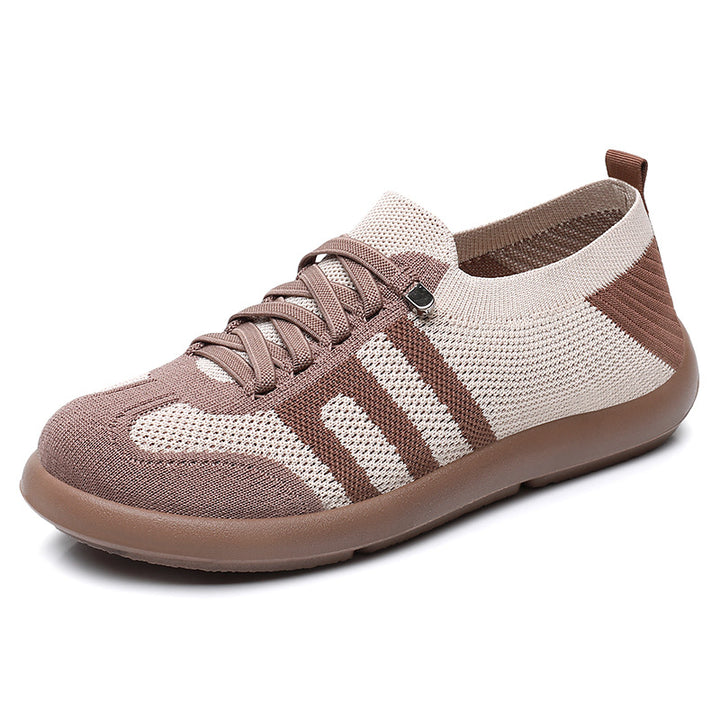 Women's breathable knitted sneakers with seamless sock upper, reinforced toe cap, and flexible EVA sole Mune Fashion
