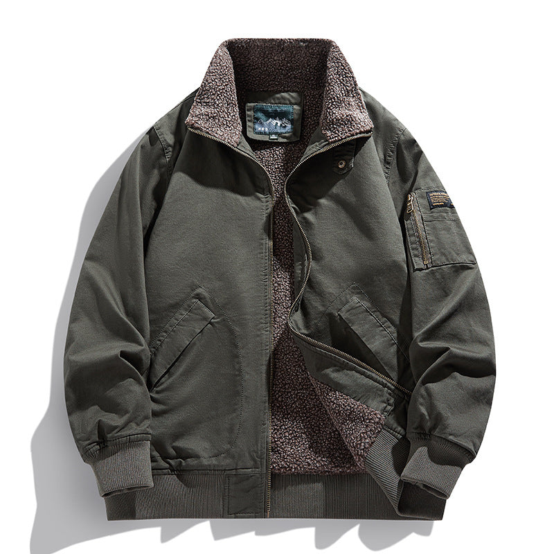 Men's bomber jacket in pilot style with quilted inner lining and sleeve zipper pocket Mune Fashion