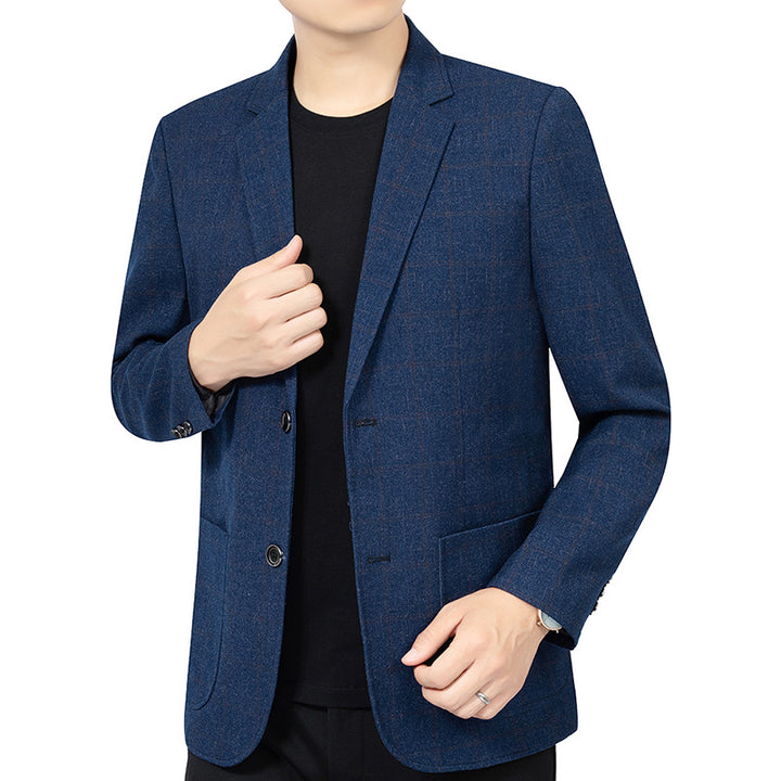 Men's Checked Slim-Fit Blazer Made of Wool Blend Mune Fashion