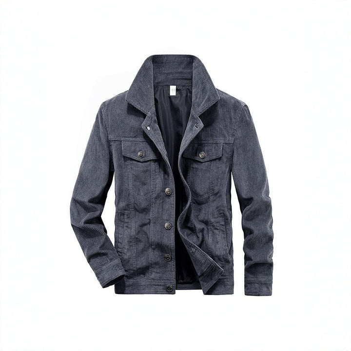Men's cord jacket made of fine corduroy with shirt collar, chest pockets, and quilted inner lining Mune Fashion