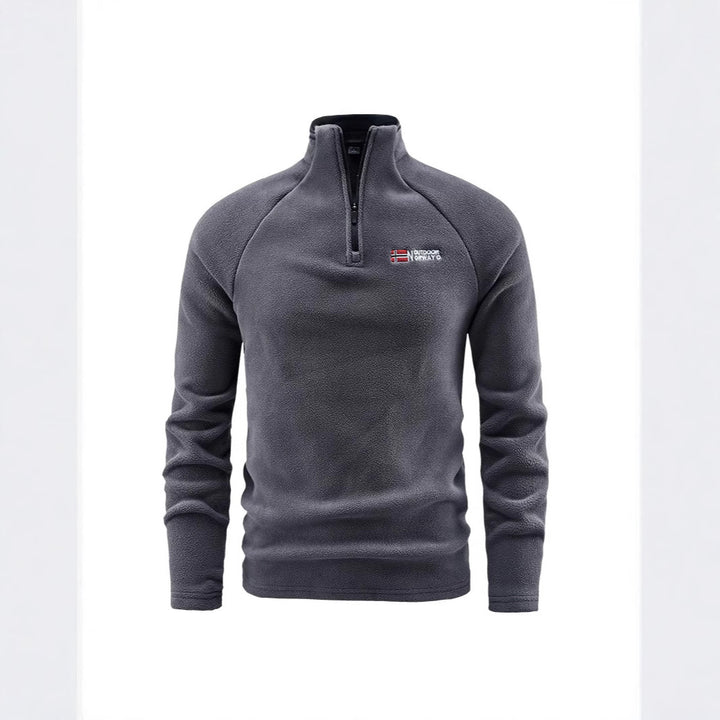 Men's Fluffy Zip Troyer Fleece Pullover with Stand-up Collar and Raglan Sleeves Mune Fashion
