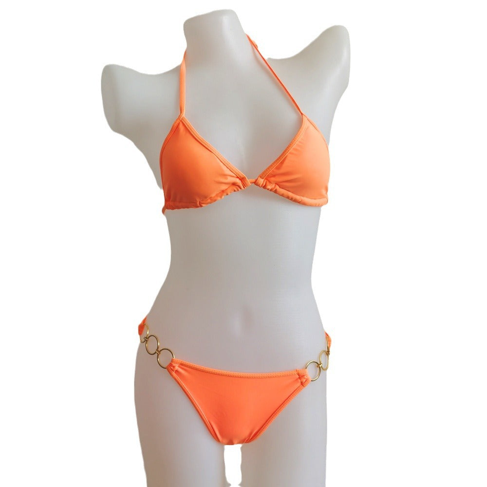 Women's Triangle Bikini with Golden Accents Mune Fashion