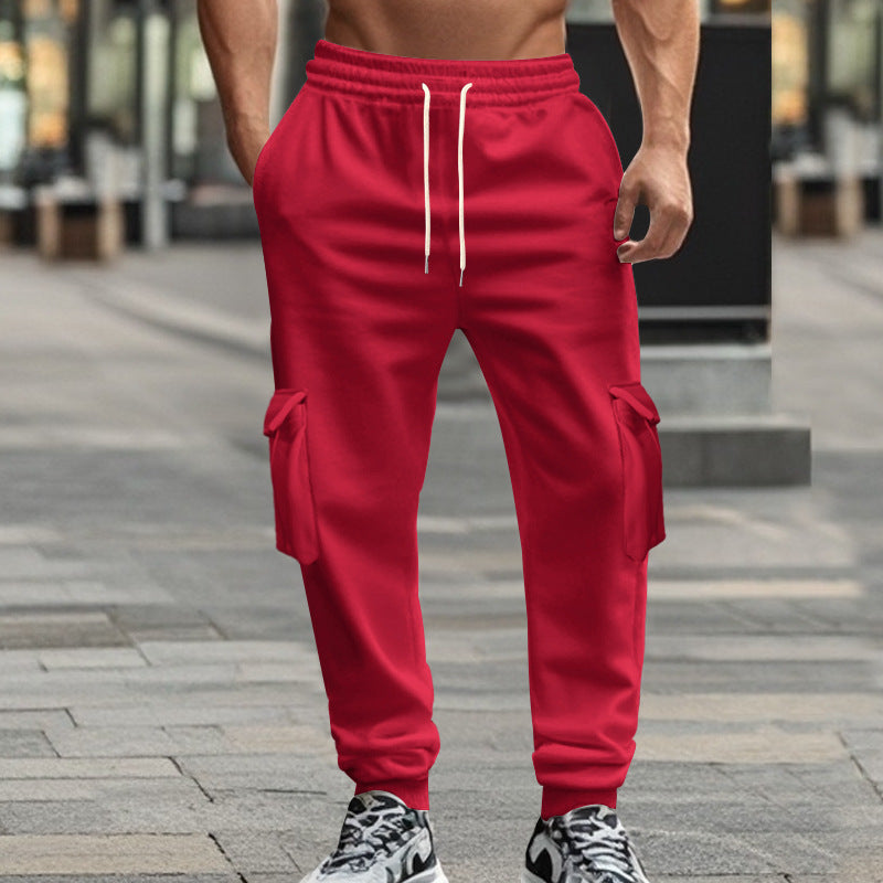 Men's Utility Jogger Pants with Side Flap Pockets, Drawstring Waistband and Tapered Fit Mune Fashion