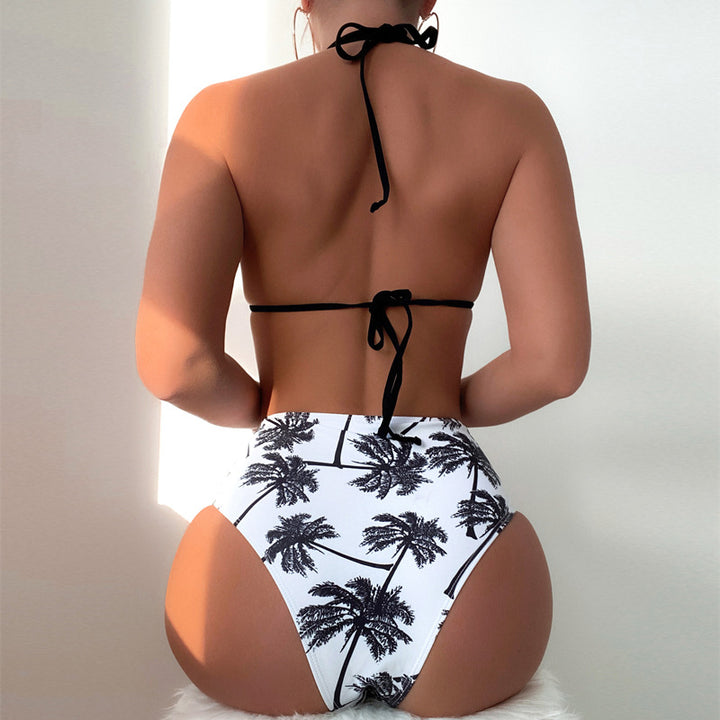 Women's High-Waisted Bikini with Trendy Lace-Up Details Mune Fashion