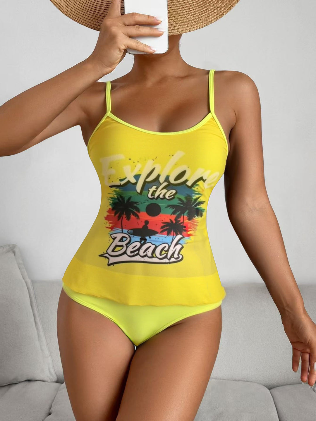 Women One-Piece Swimsuit with Trendy Graphic Design Mune Fashion