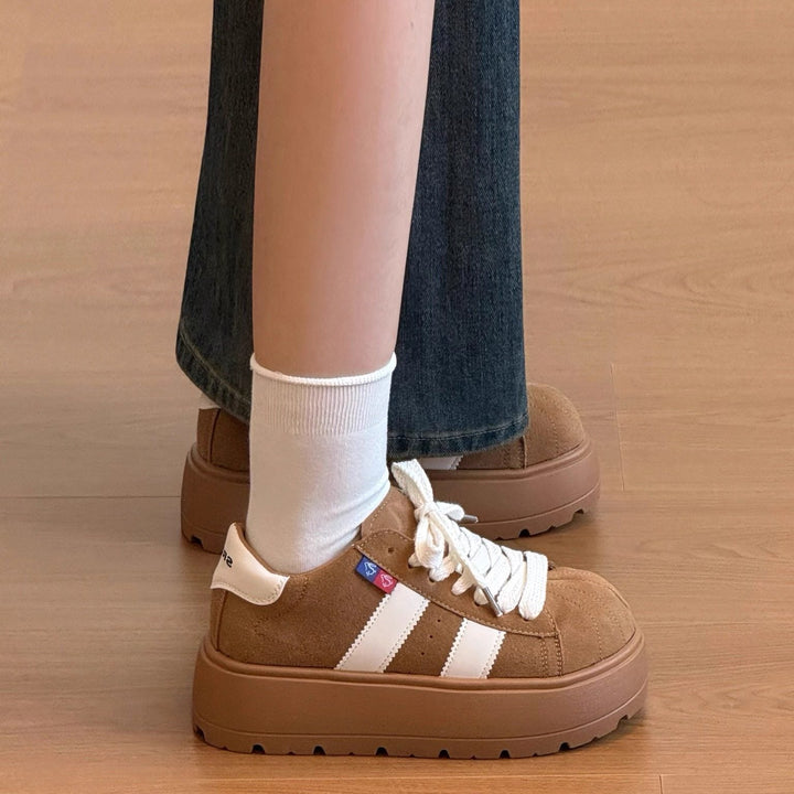 Women High Quality Casual Sneakers with Thick Platform Sole and Breathable Mesh Surface Mune Fashion